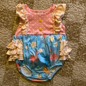 18 month infant girls flamingo romper one piece